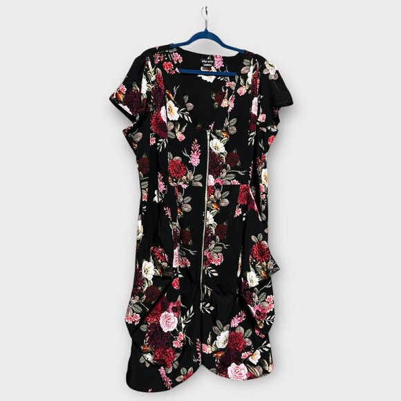 City Chic Paradise Floral Zip Front Dress/Tunic with Pockets – Size L (Fits XL) - Picture 1 of 7